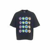 oversized, boxy fit of a drop-shoulder t-shirt